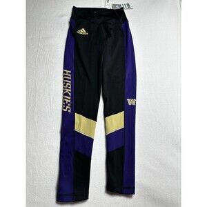 Washington Huskies Adidas Leggings Womens Small Black Track Yoga Pants NCAA Gym